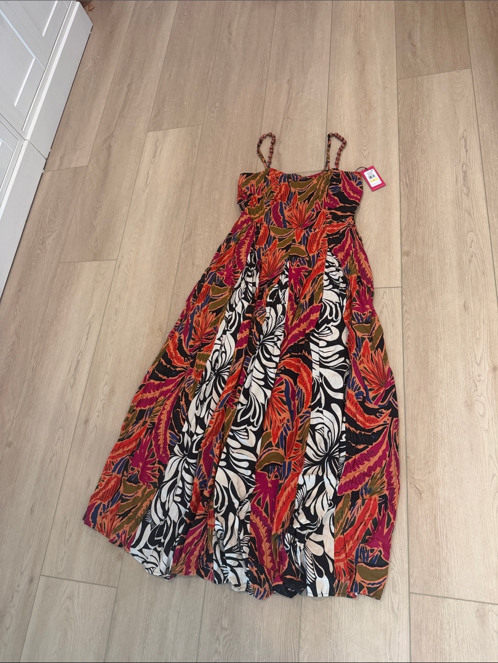Vince Camuto Tropical Maxi Dress - Orange , Black & White NWT